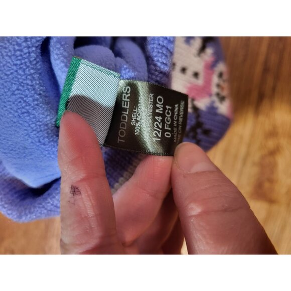 LL Bean Blue Snowman Size 12-24 Month Toddler Winter Hat - Picture 3 of 3